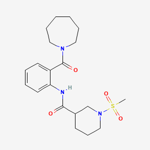 molecular formula C20H29N3O4S B4458928 N-[2-(AZEPANE-1-CARBONYL)PHENYL]-1-METHANESULFONYLPIPERIDINE-3-CARBOXAMIDE 