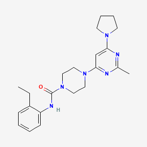 molecular formula C22H30N6O B4458947 N-(2-Ethylphenyl)-4-[2-methyl-6-(pyrrolidin-1-YL)pyrimidin-4-YL]piperazine-1-carboxamide 