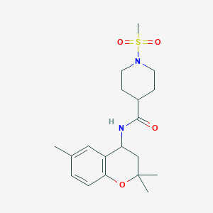 molecular formula C19H28N2O4S B4459044 1-METHANESULFONYL-N-(2,2,6-TRIMETHYL-3,4-DIHYDRO-2H-1-BENZOPYRAN-4-YL)PIPERIDINE-4-CARBOXAMIDE 