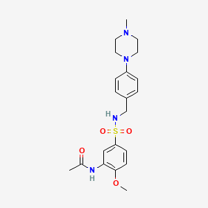 molecular formula C21H28N4O4S B4459046 N-[2-METHOXY-5-({[4-(4-METHYLPIPERAZIN-1-YL)PHENYL]METHYL}SULFAMOYL)PHENYL]ACETAMIDE 