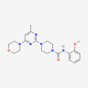molecular formula C21H28N6O3 B4459053 N-(2-methoxyphenyl)-4-[4-methyl-6-(4-morpholinyl)-2-pyrimidinyl]-1-piperazinecarboxamide 