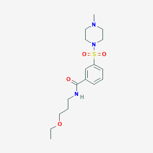 molecular formula C17H27N3O4S B4459194 N-(3-ethoxypropyl)-3-[(4-methylpiperazin-1-yl)sulfonyl]benzamide 