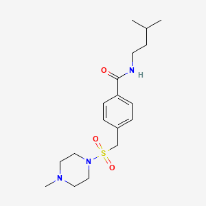 molecular formula C18H29N3O3S B4459208 N-(3-methylbutyl)-4-{[(4-methylpiperazin-1-yl)sulfonyl]methyl}benzamide 