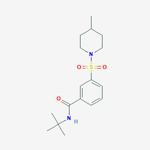 molecular formula C17H26N2O3S B4459240 N-tert-butyl-3-[(4-methylpiperidin-1-yl)sulfonyl]benzamide 