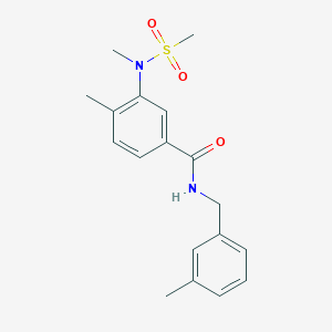 molecular formula C18H22N2O3S B4459271 4-METHYL-3-(N-METHYLMETHANESULFONAMIDO)-N-[(3-METHYLPHENYL)METHYL]BENZAMIDE 