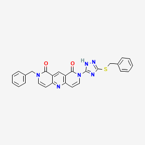 molecular formula C27H20N6O2S B4459364 2-BENZYL-8-[3-(BENZYLSULFANYL)-1H-1,2,4-TRIAZOL-5-YL]-1H,2H,8H,9H-PYRIDO[4,3-B]1,6-NAPHTHYRIDINE-1,9-DIONE 
