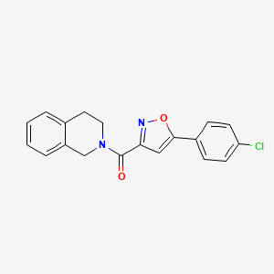 molecular formula C19H15ClN2O2 B4459530 2-{[5-(4-chlorophenyl)-3-isoxazolyl]carbonyl}-1,2,3,4-tetrahydroisoquinoline 