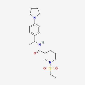 molecular formula C20H31N3O3S B4459545 1-(ethylsulfonyl)-N-{1-[4-(1-pyrrolidinyl)phenyl]ethyl}-3-piperidinecarboxamide 