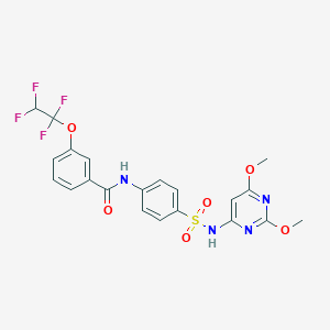 molecular formula C21H18F4N4O6S B445959 N-[4-[(2,6-dimethoxypyrimidin-4-yl)sulfamoyl]phenyl]-3-(1,1,2,2-tetrafluoroethoxy)benzamide 