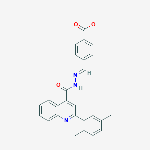 molecular formula C27H23N3O3 B445962 METHYL 4-[((E)-2-{[2-(2,5-DIMETHYLPHENYL)-4-QUINOLYL]CARBONYL}HYDRAZONO)METHYL]BENZOATE 