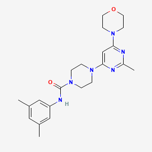 molecular formula C22H30N6O2 B4459632 N-(3,5-DIMETHYLPHENYL)-4-[2-METHYL-6-(MORPHOLIN-4-YL)PYRIMIDIN-4-YL]PIPERAZINE-1-CARBOXAMIDE 