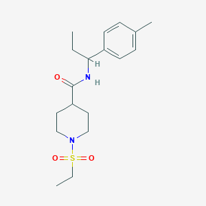 molecular formula C18H28N2O3S B4459693 1-(ETHANESULFONYL)-N-[1-(4-METHYLPHENYL)PROPYL]PIPERIDINE-4-CARBOXAMIDE 