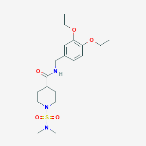 molecular formula C19H31N3O5S B4459695 N-[(3,4-diethoxyphenyl)methyl]-1-(dimethylsulfamoyl)piperidine-4-carboxamide 