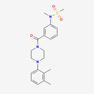 molecular formula C21H27N3O3S B4459706 N-{3-[4-(2,3-DIMETHYLPHENYL)PIPERAZINE-1-CARBONYL]PHENYL}-N-METHYLMETHANESULFONAMIDE 