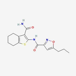 molecular formula C16H19N3O3S B4459715 N-[3-(aminocarbonyl)-4,5,6,7-tetrahydro-1-benzothien-2-yl]-5-propyl-3-isoxazolecarboxamide 