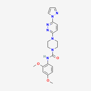 molecular formula C20H23N7O3 B4459730 N-(2,4-dimethoxyphenyl)-4-[6-(1H-pyrazol-1-yl)-3-pyridazinyl]-1-piperazinecarboxamide 