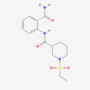 molecular formula C15H21N3O4S B4459761 N-(2-CARBAMOYLPHENYL)-1-(ETHANESULFONYL)PIPERIDINE-3-CARBOXAMIDE 