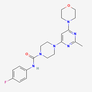 molecular formula C20H25FN6O2 B4459771 N-(4-FLUOROPHENYL)-4-[2-METHYL-6-(MORPHOLIN-4-YL)PYRIMIDIN-4-YL]PIPERAZINE-1-CARBOXAMIDE 