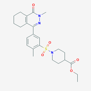 molecular formula C24H31N3O5S B4459806 Ethyl 1-{[2-methyl-5-(3-methyl-4-oxo-3,4,5,6,7,8-hexahydrophthalazin-1-yl)phenyl]sulfonyl}piperidine-4-carboxylate 