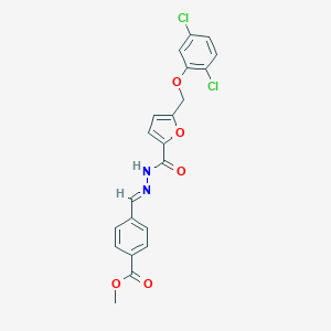 molecular formula C21H16Cl2N2O5 B445984 methyl 4-(2-{5-[(2,5-dichlorophenoxy)methyl]-2-furoyl}carbohydrazonoyl)benzoate 