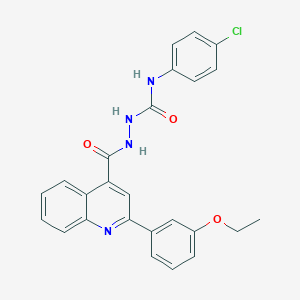 molecular formula C25H21ClN4O3 B445991 N-(4-CHLOROPHENYL)-2-{[2-(3-ETHOXYPHENYL)-4-QUINOLYL]CARBONYL}-1-HYDRAZINECARBOXAMIDE 