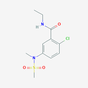 molecular formula C11H15ClN2O3S B4459950 2-CHLORO-N-ETHYL-5-(N-METHYLMETHANESULFONAMIDO)BENZAMIDE 