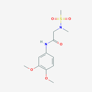 molecular formula C12H18N2O5S B4459954 N-(3,4-dimethoxyphenyl)-2-[methyl(methylsulfonyl)amino]acetamide 