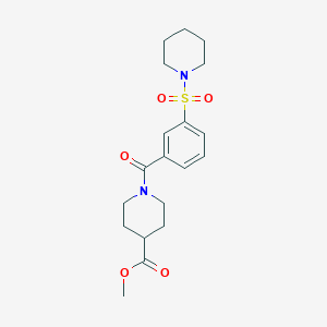 molecular formula C19H26N2O5S B4460043 METHYL 1-[3-(PIPERIDINE-1-SULFONYL)BENZOYL]PIPERIDINE-4-CARBOXYLATE 