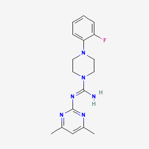 molecular formula C17H21FN6 B4460122 N-(4,6-dimethyl-2-pyrimidinyl)-4-(2-fluorophenyl)-1-piperazinecarboximidamide 