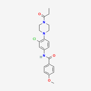 molecular formula C21H24ClN3O3 B4460153 N-[3-chloro-4-(4-propanoylpiperazin-1-yl)phenyl]-4-methoxybenzamide 