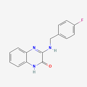 molecular formula C15H12FN3O B4460246 3-[(4-fluorobenzyl)amino]quinoxalin-2(1H)-one 