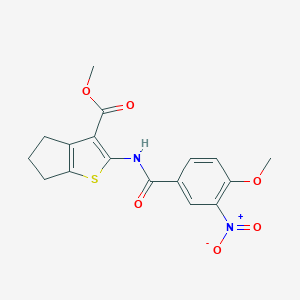 molecular formula C17H16N2O6S B446030 methyl 2-[(4-methoxy-3-nitrobenzoyl)amino]-5,6-dihydro-4H-cyclopenta[b]thiophene-3-carboxylate 