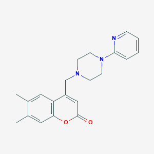 molecular formula C21H23N3O2 B4460443 6,7-dimethyl-4-{[4-(pyridin-2-yl)piperazin-1-yl]methyl}-2H-chromen-2-one 