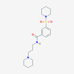 molecular formula C20H31N3O3S B4460445 N-[3-(piperidin-1-yl)propyl]-3-(piperidine-1-sulfonyl)benzamide 