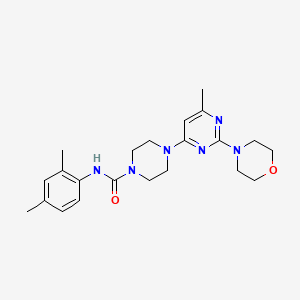 molecular formula C22H30N6O2 B4460681 N-(2,4-Dimethylphenyl)-4-[6-methyl-2-(morpholin-4-YL)pyrimidin-4-YL]piperazine-1-carboxamide 