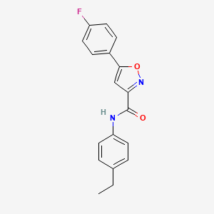 molecular formula C18H15FN2O2 B4460880 N-(4-ethylphenyl)-5-(4-fluorophenyl)-1,2-oxazole-3-carboxamide 