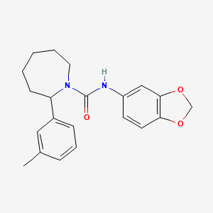 molecular formula C21H24N2O3 B4460936 N-(2H-1,3-Benzodioxol-5-YL)-2-(3-methylphenyl)azepane-1-carboxamide 