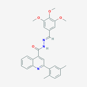 molecular formula C28H27N3O4 B446096 2-(2,5-dimethylphenyl)-N'-(3,4,5-trimethoxybenzylidene)-4-quinolinecarbohydrazide 