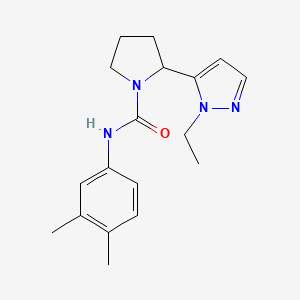 molecular formula C18H24N4O B4461087 N-(3,4-dimethylphenyl)-2-(1-ethyl-1H-pyrazol-5-yl)pyrrolidine-1-carboxamide 