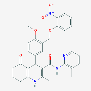 molecular formula C31H30N4O6 B446114 4-{4-METHOXY-3-[(2-NITROPHENOXY)METHYL]PHENYL}-2-METHYL-N-(3-METHYL-2-PYRIDYL)-5-OXO-1,4,5,6,7,8-HEXAHYDRO-3-QUINOLINECARBOXAMIDE 