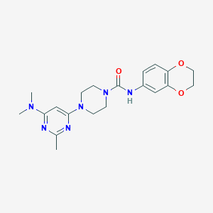 molecular formula C20H26N6O3 B4461346 N-(2,3-dihydro-1,4-benzodioxin-6-yl)-4-[6-(dimethylamino)-2-methylpyrimidin-4-yl]piperazine-1-carboxamide 