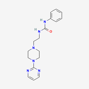 molecular formula C17H22N6O B4461409 N-PHENYL-N'-{2-[4-(2-PYRIMIDINYL)PIPERAZINO]ETHYL}UREA 