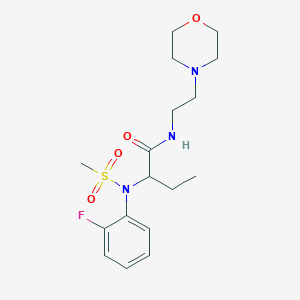 molecular formula C17H26FN3O4S B4461466 2-[N-(2-FLUOROPHENYL)METHANESULFONAMIDO]-N-[2-(MORPHOLIN-4-YL)ETHYL]BUTANAMIDE 