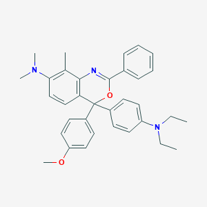 molecular formula C34H37N3O2 B044615 4-[4-(Diethylamino)phenyl]-4-(4-methoxyphenyl)-N,N,8-trimethyl-2-phenyl-4H-3,1-benzoxazin-7-amine CAS No. 113915-55-2