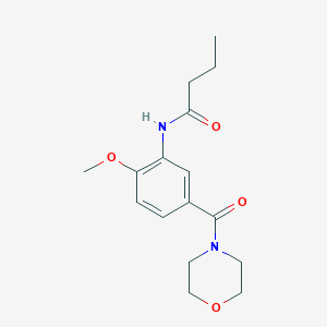 molecular formula C16H22N2O4 B4461540 N-[2-methoxy-5-(morpholin-4-ylcarbonyl)phenyl]butanamide 