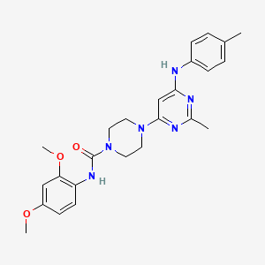 molecular formula C25H30N6O3 B4461656 N-(2,4-dimethoxyphenyl)-4-{2-methyl-6-[(4-methylphenyl)amino]pyrimidin-4-yl}piperazine-1-carboxamide 