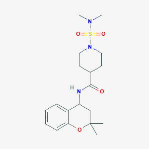 molecular formula C19H29N3O4S B4461670 N-(2,2-DIMETHYL-3,4-DIHYDRO-2H-1-BENZOPYRAN-4-YL)-1-(DIMETHYLSULFAMOYL)PIPERIDINE-4-CARBOXAMIDE 