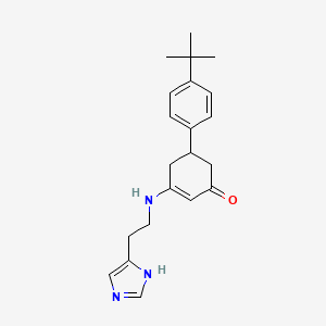 molecular formula C21H27N3O B4461722 5-(4-tert-butylphenyl)-3-{[2-(1H-imidazol-4-yl)ethyl]amino}cyclohex-2-en-1-one 