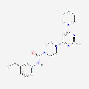 molecular formula C23H32N6O B4461794 N-(3-Ethylphenyl)-4-[2-methyl-6-(piperidin-1-YL)pyrimidin-4-YL]piperazine-1-carboxamide 
