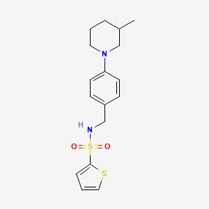 molecular formula C17H22N2O2S2 B4461885 N-{[4-(3-METHYLPIPERIDIN-1-YL)PHENYL]METHYL}THIOPHENE-2-SULFONAMIDE 